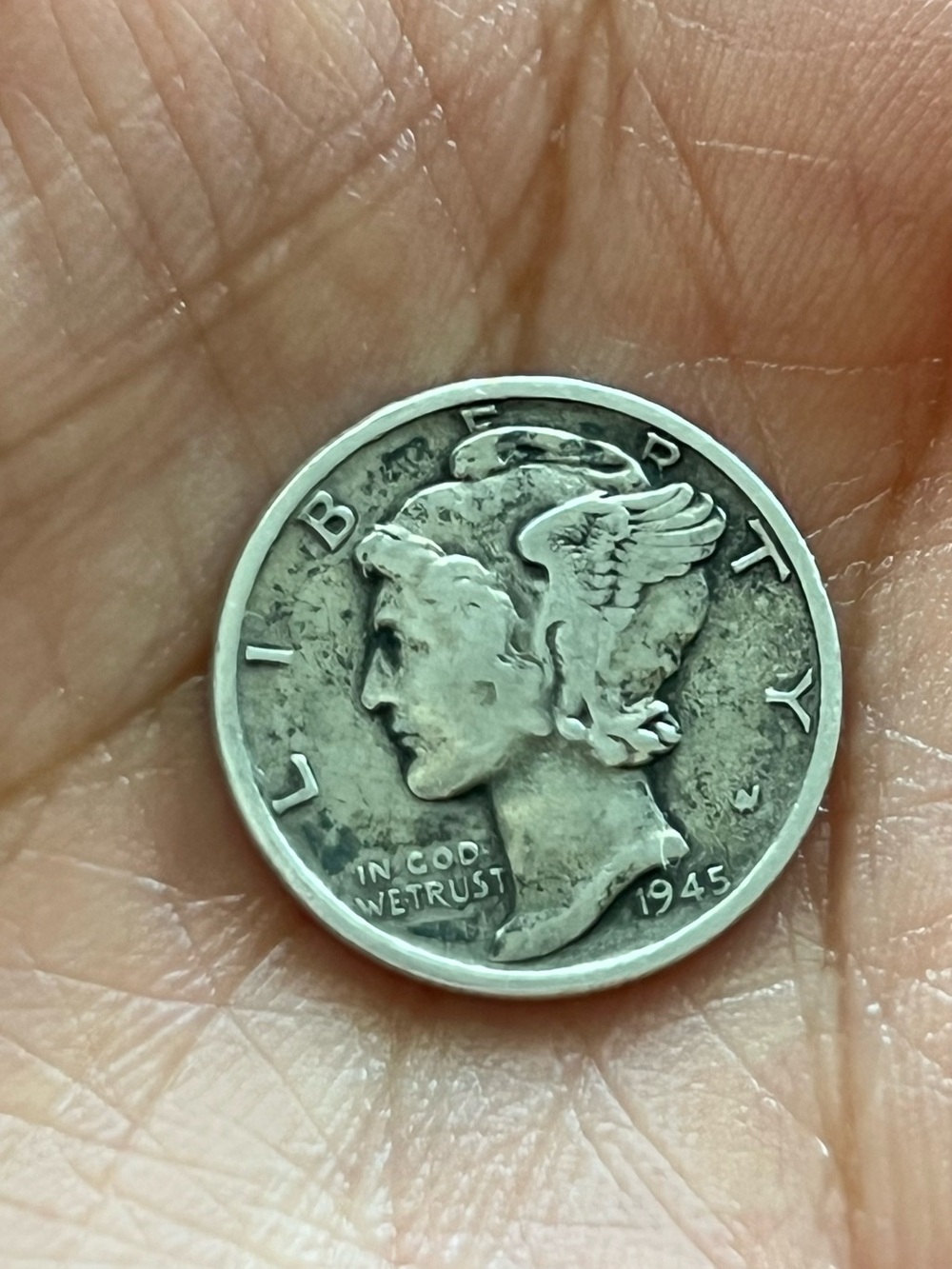 1945 Mercury Dime - Silver Tone Coin